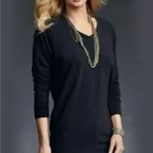 CAbi Classic Black V-Nexk Sweatshirt Dress or Tunic (M)